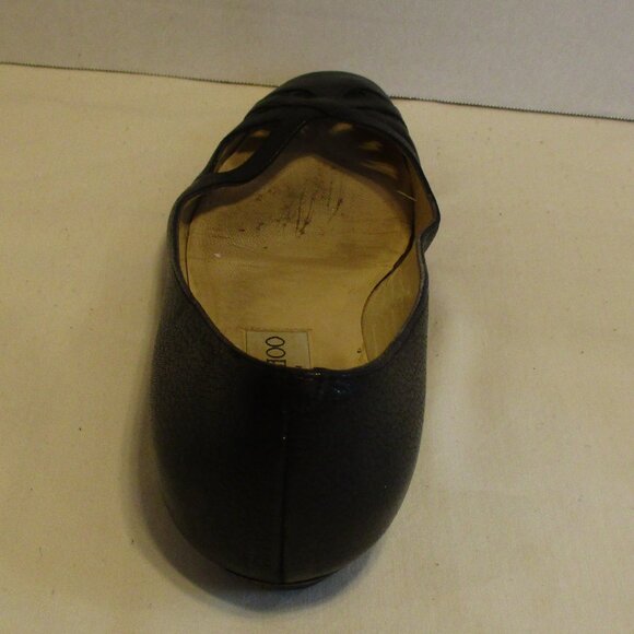 Jimmy Choo Woman Size 37 Black Tan Slide On Flat Shoes - Picture 5 of 13